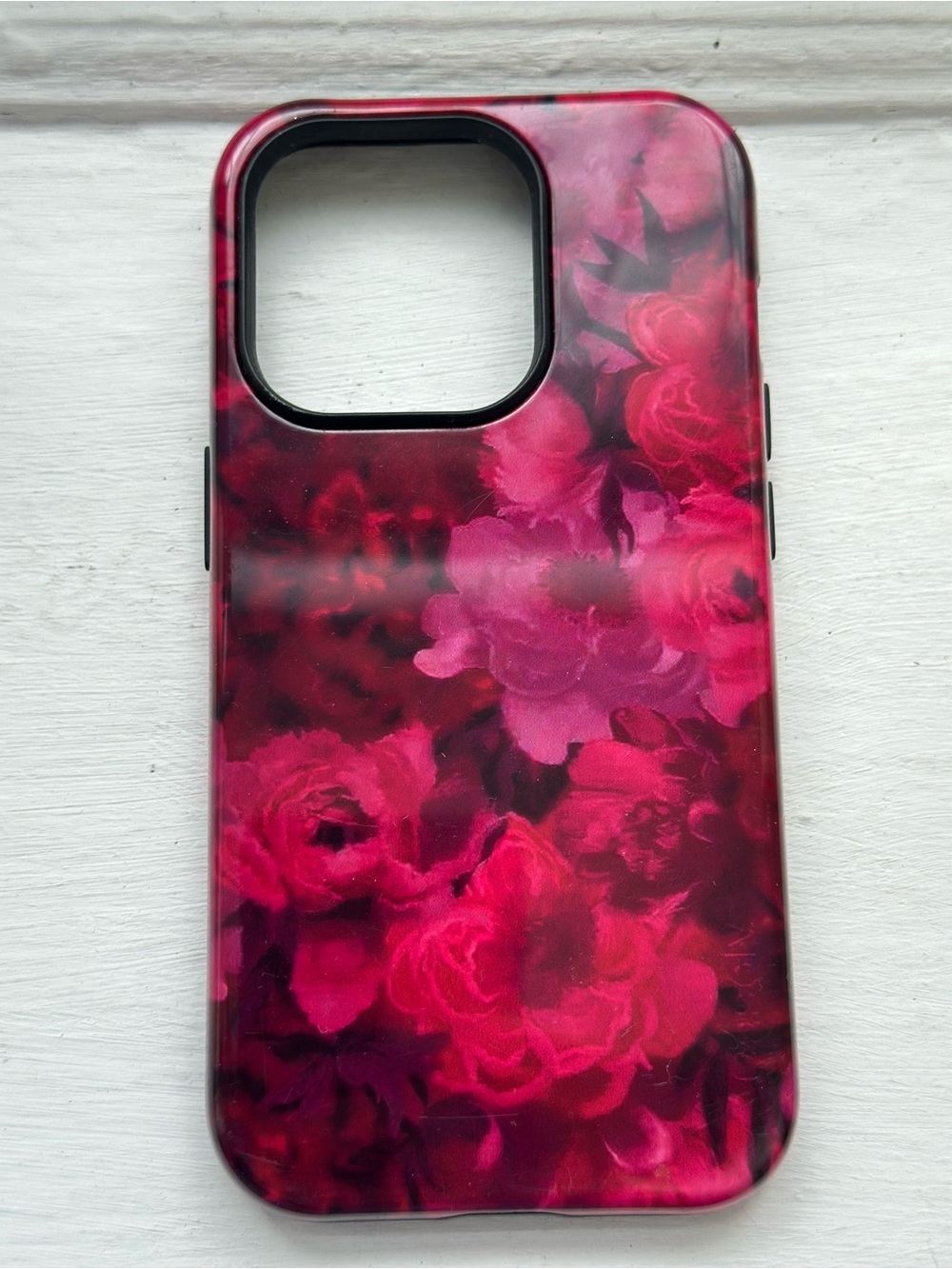 14 pro Floral Pink Protective Phone Case - Rose Pattern
